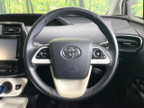 【純正革巻きステアリング】上質な革を使用することで、手にしっかり馴染みとても運転しやすいハンドルです♪