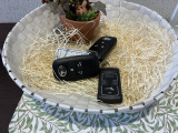 電子カードキーを携帯していれば、リクエストスイッチを押すだけでドアの施錠と解除が行えます。しかも盗難防止に役立つイモビライザー機能付きです。