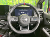 【純正革巻きステアリング】上質な革を使用することで、手にしっかり馴染みとても運転しやすいハンドルです♪