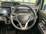 【純正革巻きステアリング】上質な革を使用することで、手にしっかり馴染みとても運転しやすいハンドルです♪
