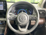 【純正革巻きステアリング】上質な革を使用することで、手にしっかり馴染みとても運転しやすいハンドルです♪