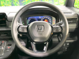 【純正革巻きステアリング】上質な革を使用することで、手にしっかり馴染みとても運転しやすいハンドルです♪