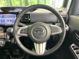 【純正革巻きステアリング】上質な革を使用することで、手にしっかり馴染みとても運転しやすいハンドルです♪
