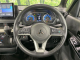 【純正革巻きステアリング】上質な革を使用することで、手にしっかり馴染みとても運転しやすいハンドルです♪