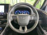 【純正革巻きステアリング】上質な革を使用することで、手にしっかり馴染みとても運転しやすいハンドルです♪