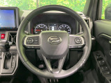 【純正革巻きステアリング】上質な革を使用することで、手にしっかり馴染みとても運転しやすいハンドルです♪