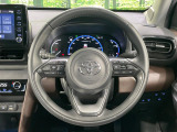 【純正革巻きステアリング】上質な革を使用することで、手にしっかり馴染みとても運転しやすいハンドルです♪