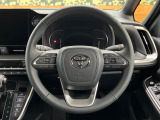 【純正革巻きステアリング】上質な革を使用することで、手にしっかり馴染みとても運転しやすいハンドルです♪