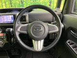 【純正革巻きステアリング】上質な革を使用することで、手にしっかり馴染みとても運転しやすいハンドルです♪