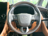 【純正革巻きステアリング】上質な革を使用することで、手にしっかり馴染みとても運転しやすいハンドルです♪