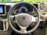 【純正革巻きステアリング】上質な革を使用することで、手にしっかり馴染みとても運転しやすいハンドルです♪