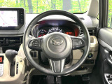 【純正革巻きステアリング】上質な革を使用することで、手にしっかり馴染みとても運転しやすいハンドルです♪