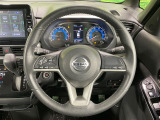 【純正革巻きステアリング】上質な革を使用することで、手にしっかり馴染みとても運転しやすいハンドルです♪
