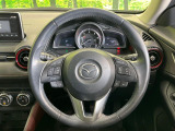 【純正革巻きステアリング】上質な革を使用することで、手にしっかり馴染みとても運転しやすいハンドルです♪