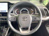 【純正革巻きステアリング】上質な革を使用することで、手にしっかり馴染みとても運転しやすいハンドルです♪