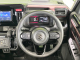 【純正革巻きステアリング】上質な革を使用することで、手にしっかり馴染みとても運転しやすいハンドルです♪