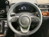【純正革巻きステアリング】上質な革を使用することで、手にしっかり馴染みとても運転しやすいハンドルです♪