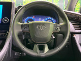 【純正革巻きステアリング】上質な革を使用することで、手にしっかり馴染みとても運転しやすいハンドルです♪
