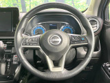 【純正革巻きステアリング】上質な革を使用することで、手にしっかり馴染みとても運転しやすいハンドルです♪