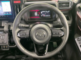 【純正革巻きステアリング】上質な革を使用することで、手にしっかり馴染みとても運転しやすいハンドルです♪