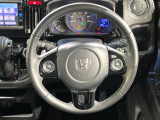 【純正革巻きステアリング】上質な革を使用することで、手にしっかり馴染みとても運転しやすいハンドルです♪