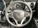 【純正革巻きステアリング】上質な革を使用することで、手にしっかり馴染みとても運転しやすいハンドルです♪