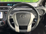 【純正革巻きステアリング】上質な革を使用することで、手にしっかり馴染みとても運転しやすいハンドルです♪