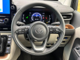 【純正革巻きステアリング】上質な革を使用することで、手にしっかり馴染みとても運転しやすいハンドルです♪