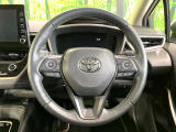 【純正革巻きステアリング】上質な革を使用することで、手にしっかり馴染みとても運転しやすいハンドルです♪