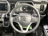 【純正革巻きステアリング】上質な革を使用することで、手にしっかり馴染みとても運転しやすいハンドルです♪