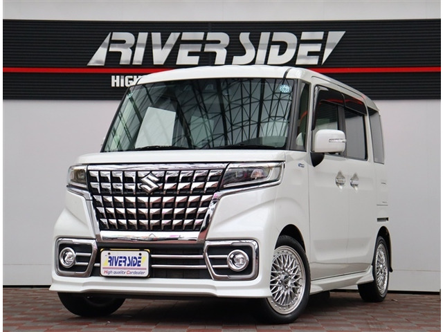 スズキ スペーシアカスタム ハイブリッド(HYBRID)  XSターボ 純正9インチメモリーナビフルセグ全方位カ