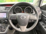 【純正革巻きステアリング】上質な革を使用することで、手にしっかり馴染みとても運転しやすいハンドルです♪