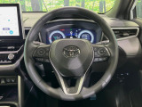 【純正革巻きステアリング】上質な革を使用することで、手にしっかり馴染みとても運転しやすいハンドルです♪