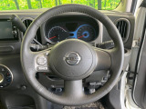 【純正革巻きステアリング】上質な革を使用することで、手にしっかり馴染みとても運転しやすいハンドルです♪