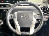 【純正革巻きステアリング】上質な革を使用することで、手にしっかり馴染みとても運転しやすいハンドルです♪