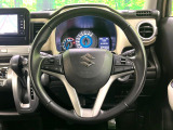 【純正革巻きステアリング】上質な革を使用することで、手にしっかり馴染みとても運転しやすいハンドルです♪