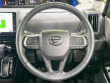【純正革巻きステアリング】上質な革を使用することで、手にしっかり馴染みとても運転しやすいハンドルです♪
