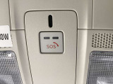 マツダエマージェンシーコール。エアバック作動時や追突時、もしくはこのSOSボタンを押した際にオペレーターに繋がります。※別途契約が必要です。