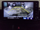 バックカメラの画像です。ガイドラインがスムースな車庫入れをサポートいたします。車庫入れの安心感がアップしますね。