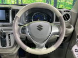 【純正革巻きステアリング】上質な革を使用することで、手にしっかり馴染みとても運転しやすいハンドルです♪