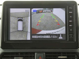 全周囲カメラで、クルマを上空から見下ろしているかのような映像を映し出します。周囲の状況がひと目でわかります!