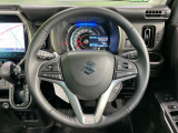 【純正革巻きステアリング】上質な革を使用することで、手にしっかり馴染みとても運転しやすいハンドルです♪