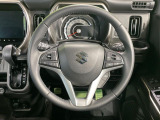 【純正革巻きステアリング】上質な革を使用することで、手にしっかり馴染みとても運転しやすいハンドルです♪