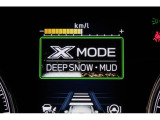 X-MODEは路面に応じてモードを選択するだけで4輪の駆動力やブレーキなどを最適にコントロール。悪路からのスムーズな脱出をサポートします。