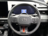 【純正革巻きステアリング】上質な革を使用することで、手にしっかり馴染みとても運転しやすいハンドルです♪