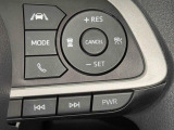 全車速追従機能付きアダプティブクルーズコントロールの操作スイッチです。遠出のお出かけで使用する高速道路の運転が楽になって、疲労軽減につながる大変便利な機能です!