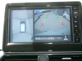 リバースにシフトするとまるで上空から見下ろしているような感じにナビゲーション画面に映し出します
