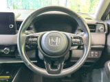 【純正革巻きステアリング】上質な革を使用することで、手にしっかり馴染みとても運転しやすいハンドルです♪