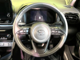 【純正革巻きステアリング】上質な革を使用することで、手にしっかり馴染みとても運転しやすいハンドルです♪