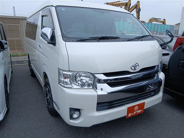 ハイエース 2.7 GL ロング ミドルルーフ 4WD 禁煙車 純正ナビ 9インチ後席モニター